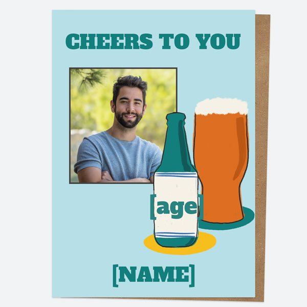 Personalised Birthday Card Beer Bottle Photo Fast Delivery At Dotty About Paper