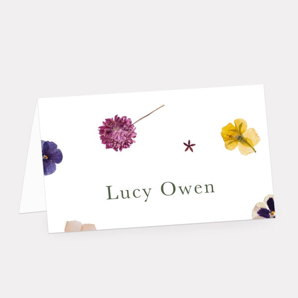 Pressed Flowers Place Card - Fast Delivery At Dotty About Paper