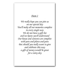 Wedding Poem Cards