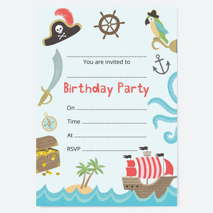 Pirate Birthday Invitations