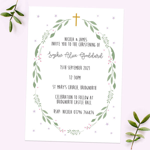 Personalised Christening Invitation