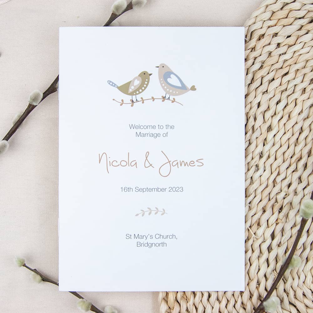 Rustic Woodland Birds Order Of Service