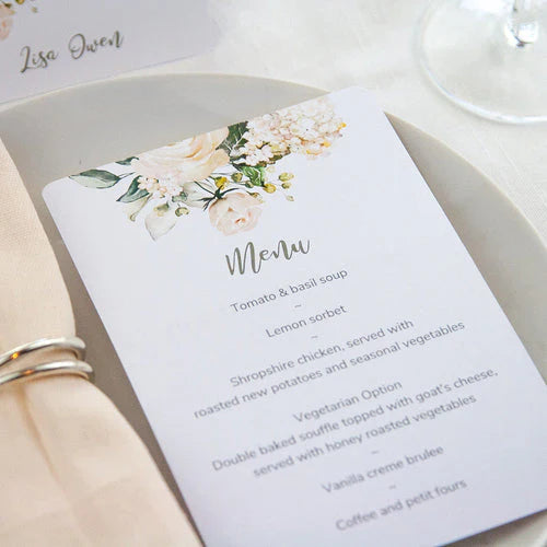 What Size Should a Wedding Menu Be?