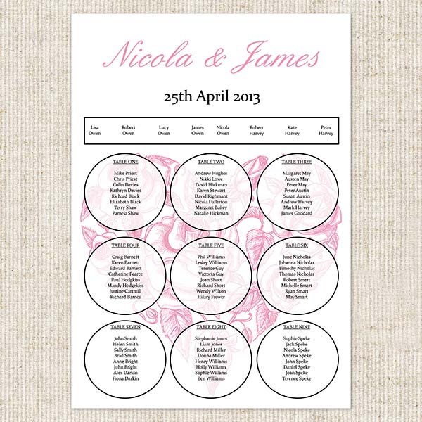 Amore - Table Plan