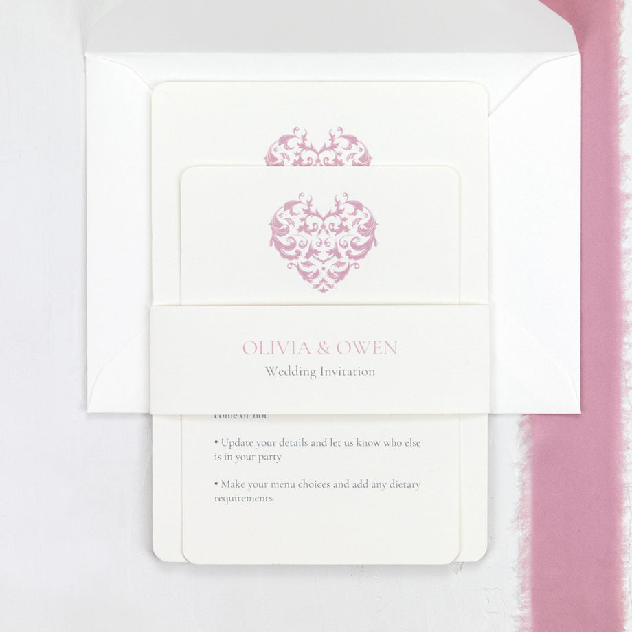 Heart shop wedding invitations