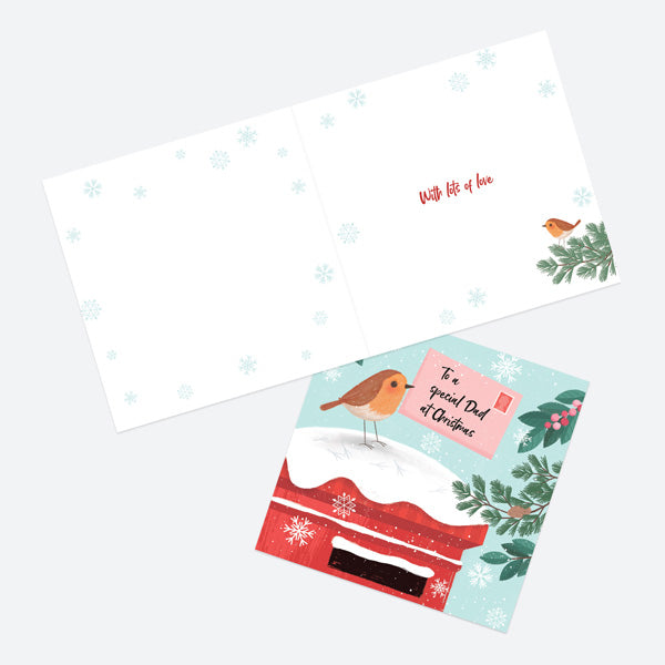 Christmas Card - Postbox & Robin - Special Delivery - Dad