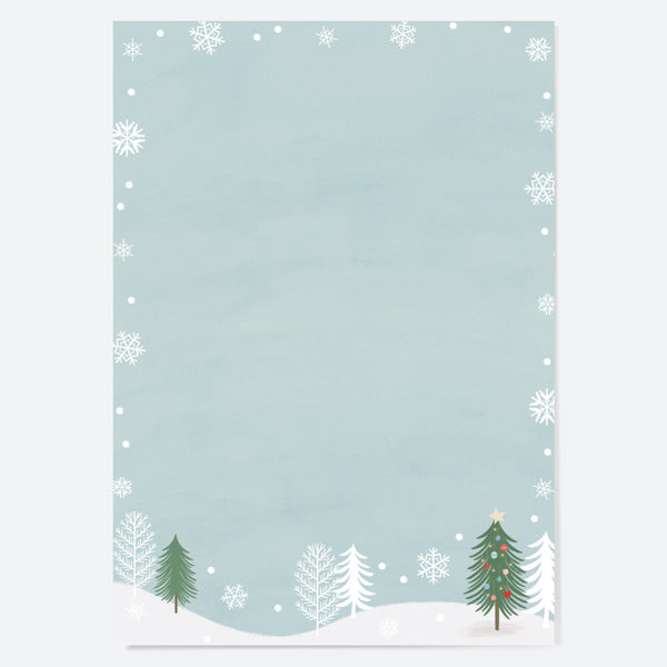 Christmas Note Card - Snowman Scene - Home - Pack of 10