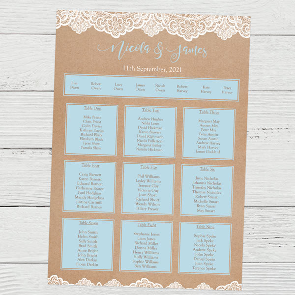 Elegant Lace Table Plan