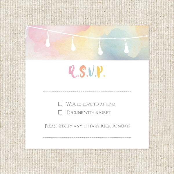 Festoon Lights - Pocketfold Evening Invitation & RSVP