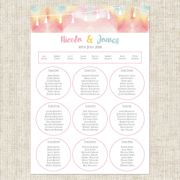 Festoon Lights Table Plan