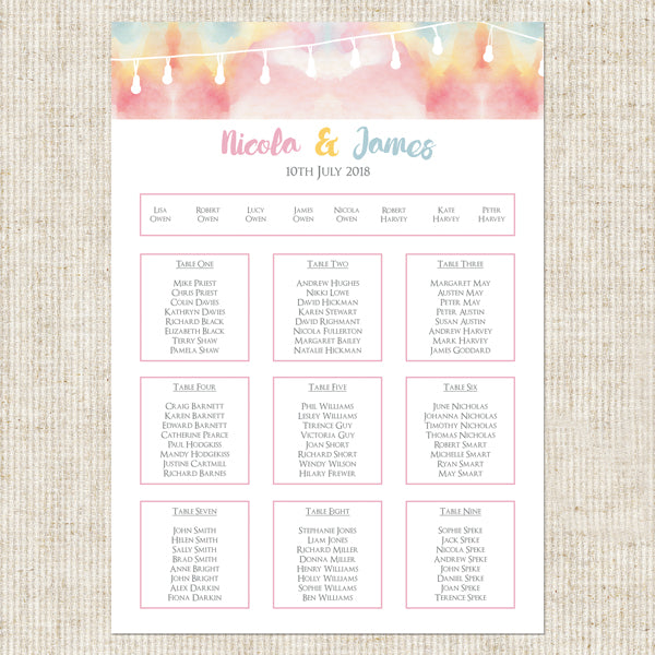 Festoon Lights Table Plan