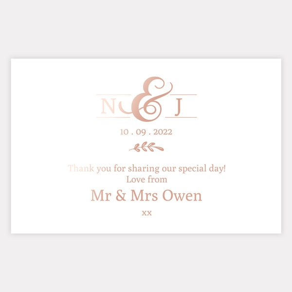 Formal Monogram Foil Favour Tag