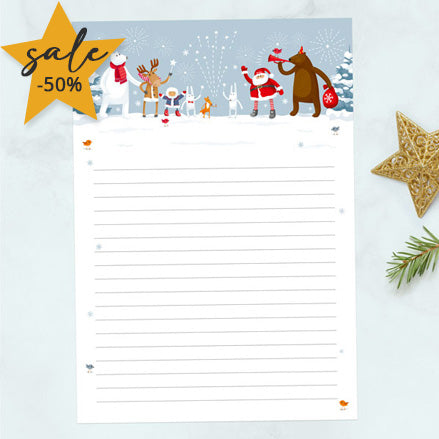 Festive Friends - Christmas Wish List Notelet - Pack of 20