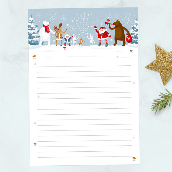 Festive Friends - Christmas Wish List Notelet - Pack of 20