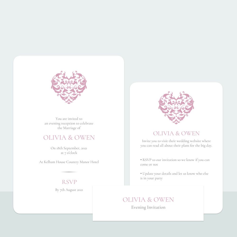 Baroque Heart - Evening Invitation & Information Card Suite