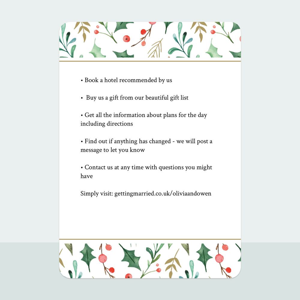 Winter Berry - Evening Invitation & Information Card Suite