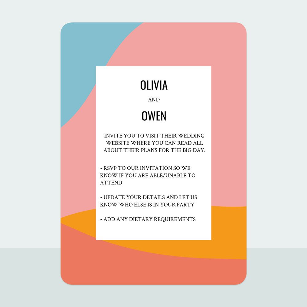 Colour Block Border - Evening Invitation & Information Card Suite