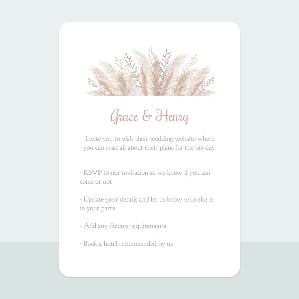 Pampas - Evening Invitation & Information Card Suite