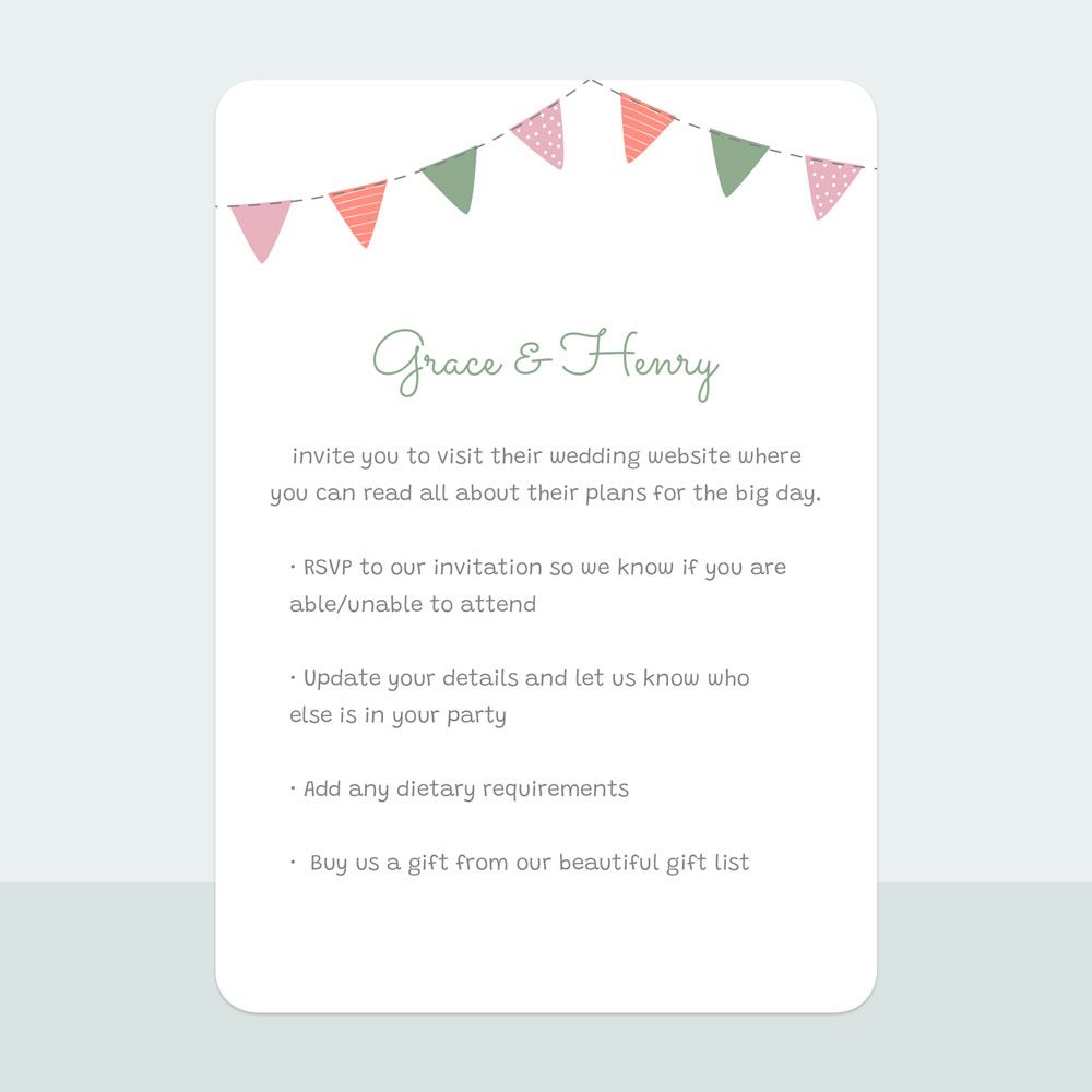 Rustic Bunting - Evening Invitation & Information Card Suite