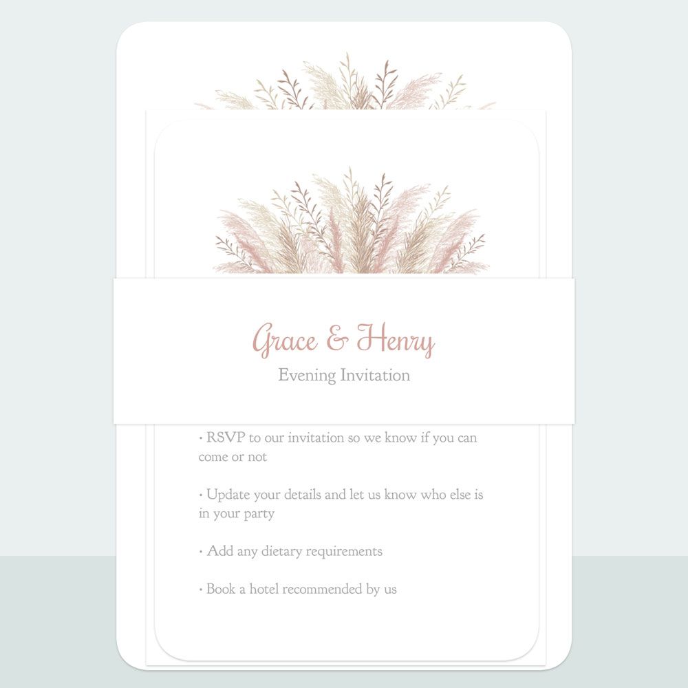 Pampas - Evening Invitation & Information Card Suite