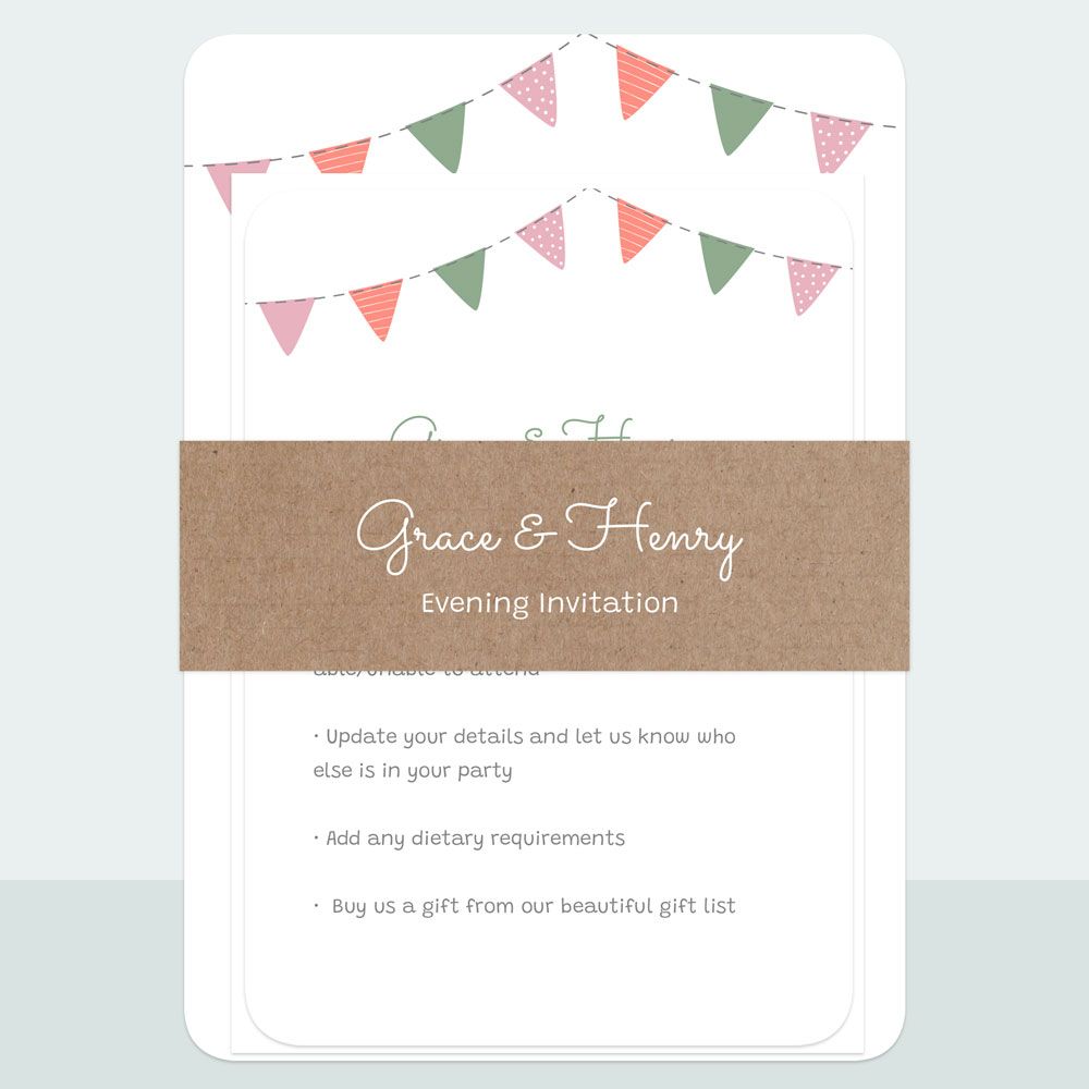 Rustic Bunting - Evening Invitation & Information Card Suite