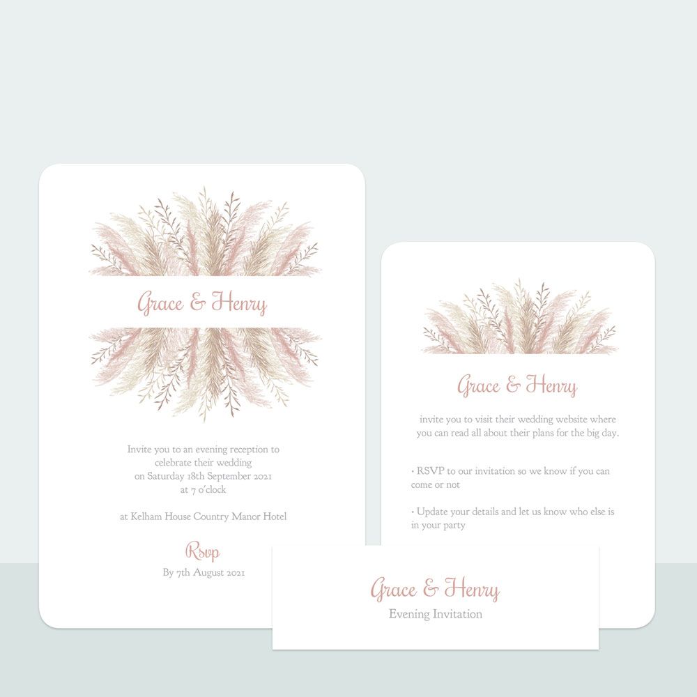 Pampas - Evening Invitation & Information Card Suite