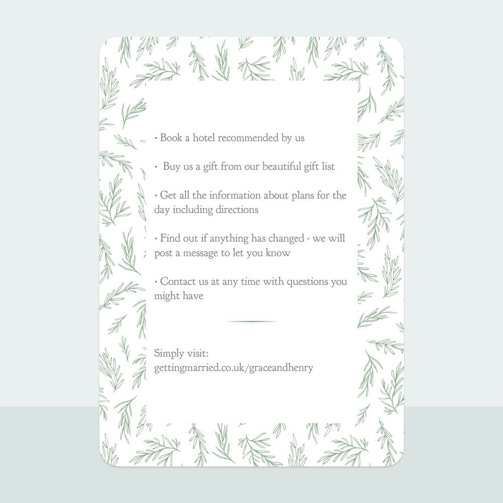 Dainty Leaf Border - Evening Invitation & Information Card Suite