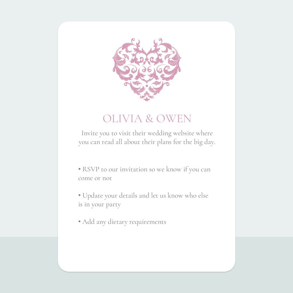 Baroque Heart - Evening Invitation & Information Card Suite