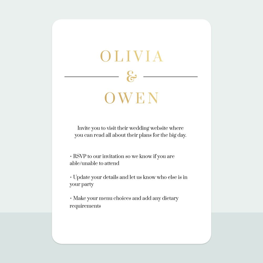 Classic Elegance Bespoke - Foil Wedding Invitation & Information Card Suite