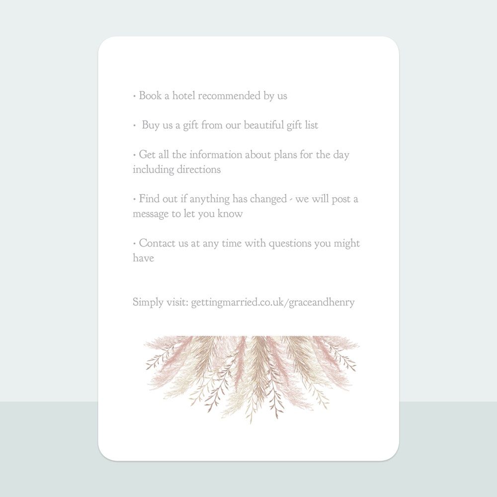 Pampas - Wedding Invitation & Information Card Suite