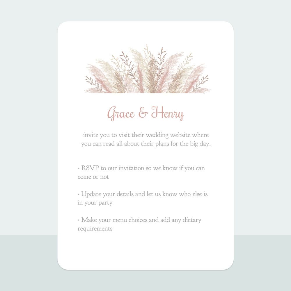 Pampas - Wedding Invitation & Information Card Suite