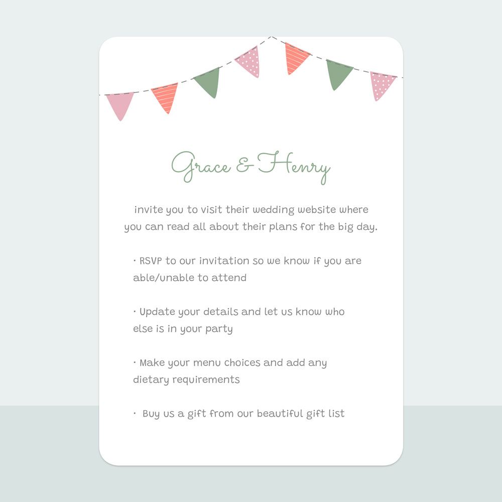 Rustic Bunting - Wedding Invitation & Information Card Suite