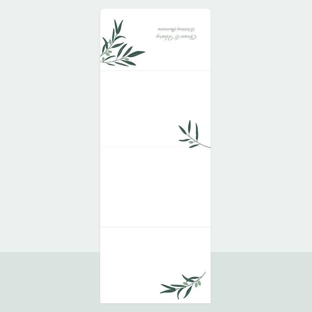 Olive Sprig - Tri Fold Wedding Invitation & Information Card Suite