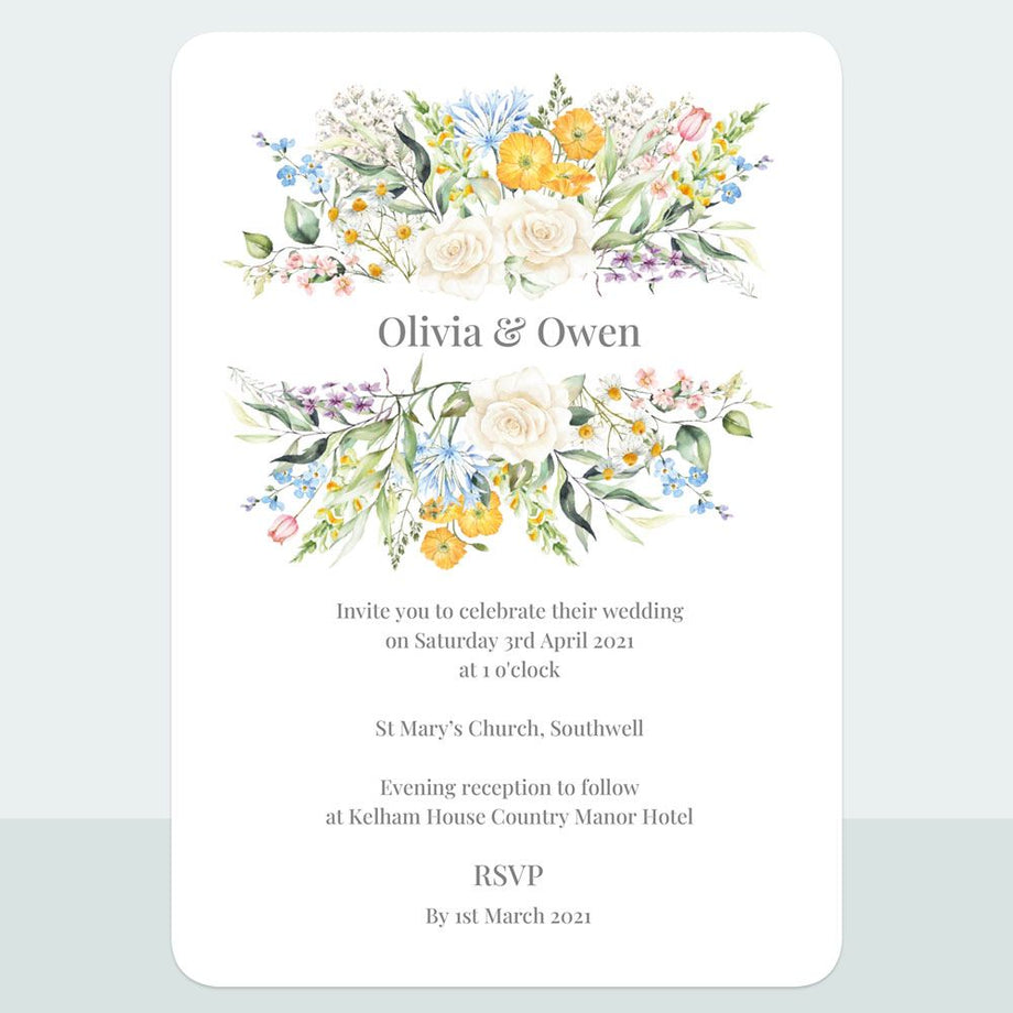 Spring Bouquet - Wedding Invitation & Information Card Suite