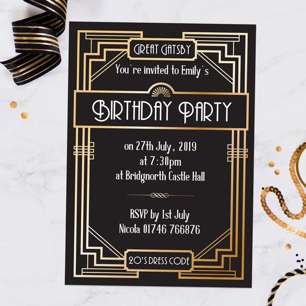 Great Gatsby - Invitations - Pack of 10 - Fast Delivery at Dotty About ...