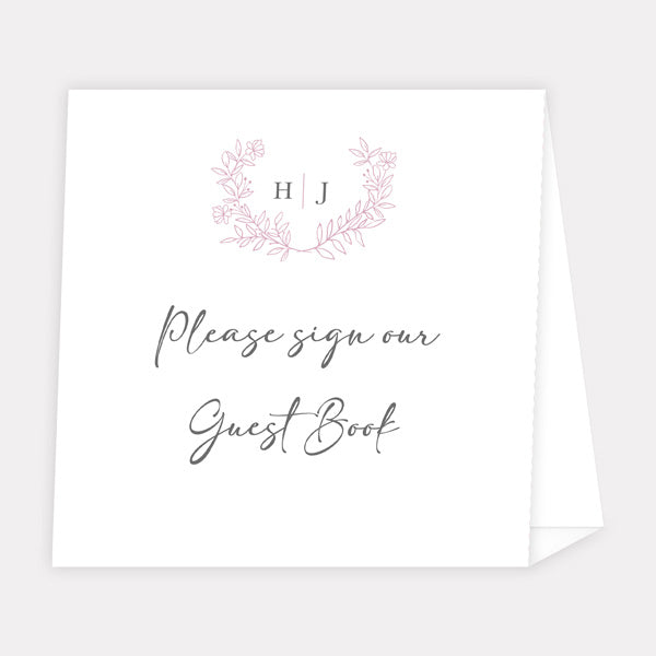 Monogram Floral Crest - Wedding Guest Book