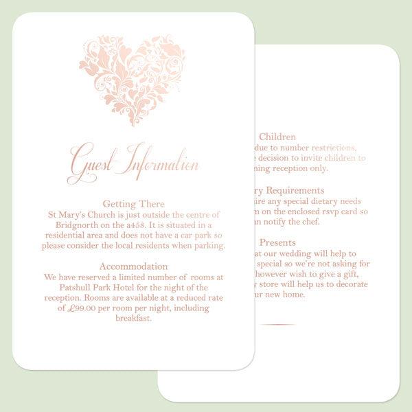 Ornate Heart Foil Boutique Sample