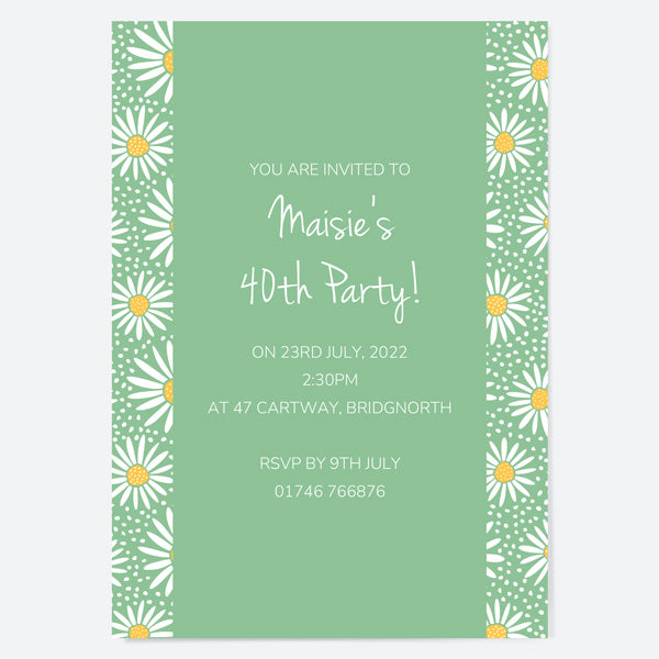 40th Birthday Invitations - Oopsy Daisies - Pack of 10