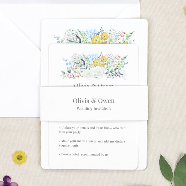 Spring Bouquet - Wedding Invitation & Information Card Suite