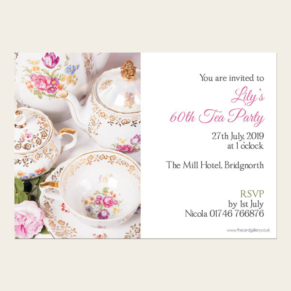 60th Birthday Invitations - Vintage China - Pack of 10