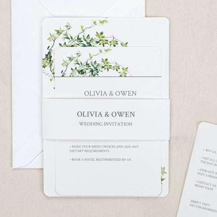 Ivy Garland - Wedding Invitation & Information Card Suite