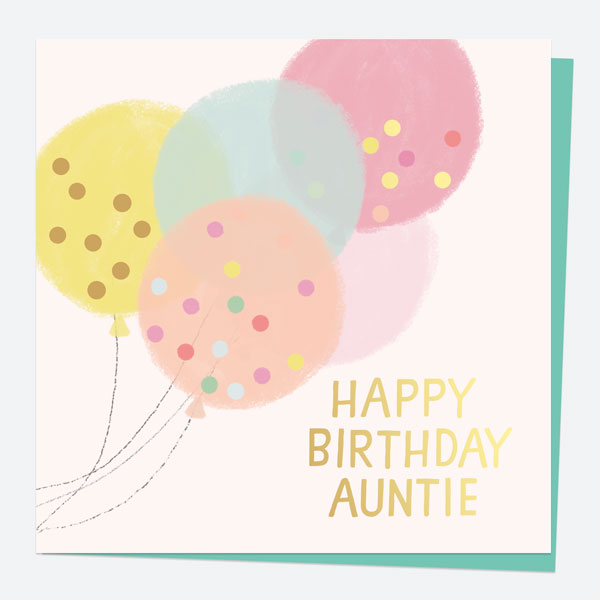 Luxury Foil Birthday Card - Sweet Spot Balloons - Happy Birthday Auntie ...