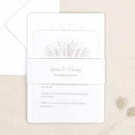 Pampas - Wedding Invitation & Information Card Suite