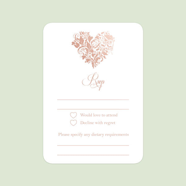 Ornate Heart Foil Boutique Sample