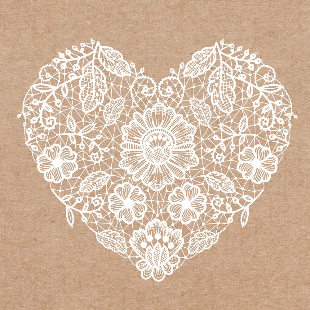 Rustic Lace Heart Suite Sample