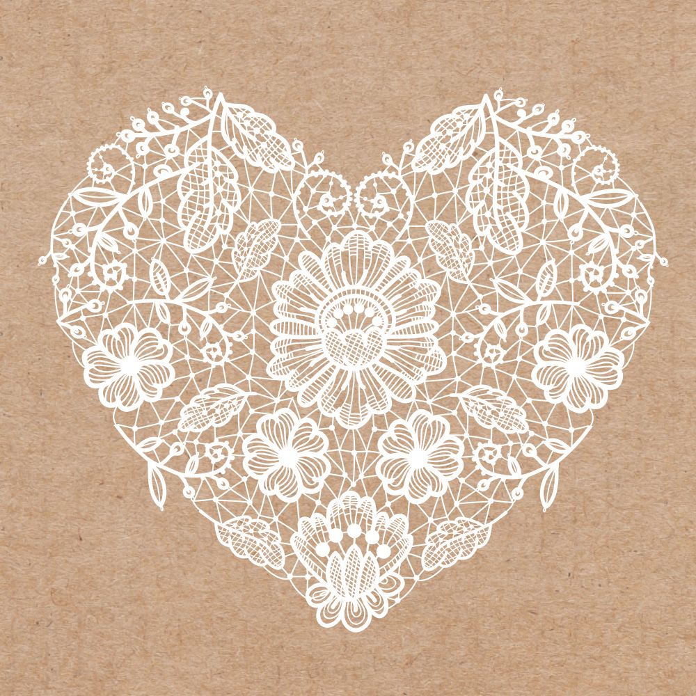 Rustic Lace Heart - Order Of Service Concertina
