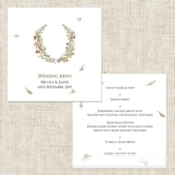 Botanical Garden Wedding Menu