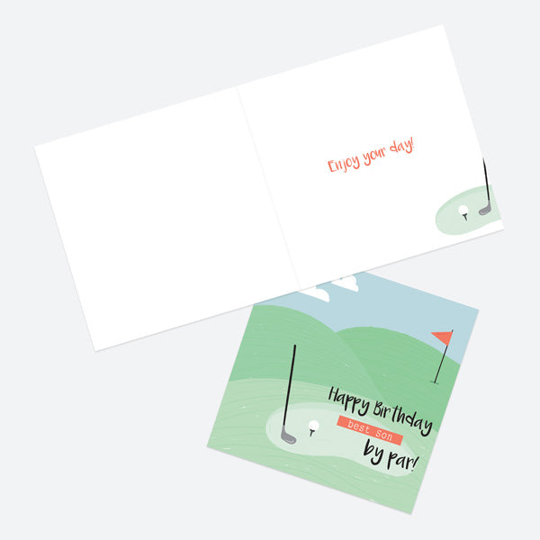 Son Birthday Card - Golf - Best Son by Par