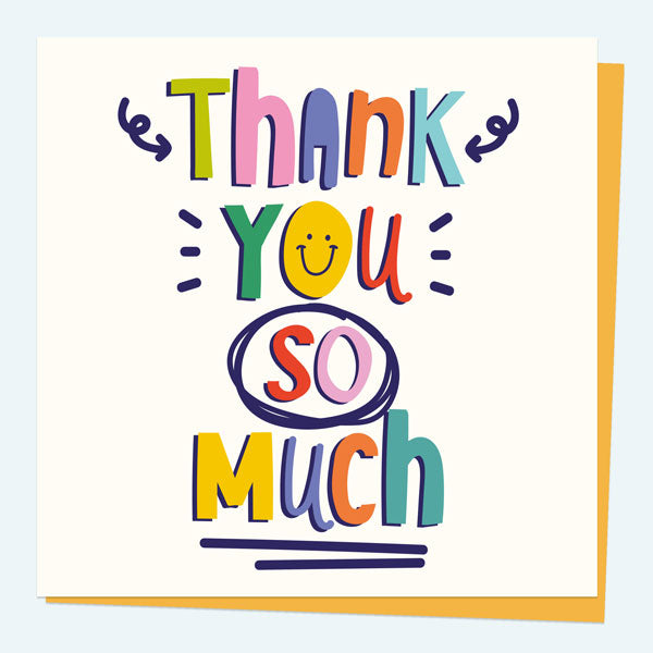 Thank You Card - Typography Smile - Thank You So Much - Fast Delivery ...