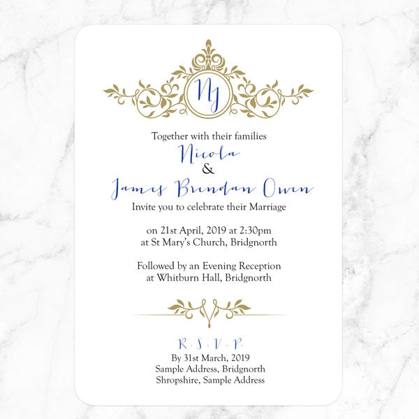 Royal Monogram - Boutique Wedding Invitation & RSVP